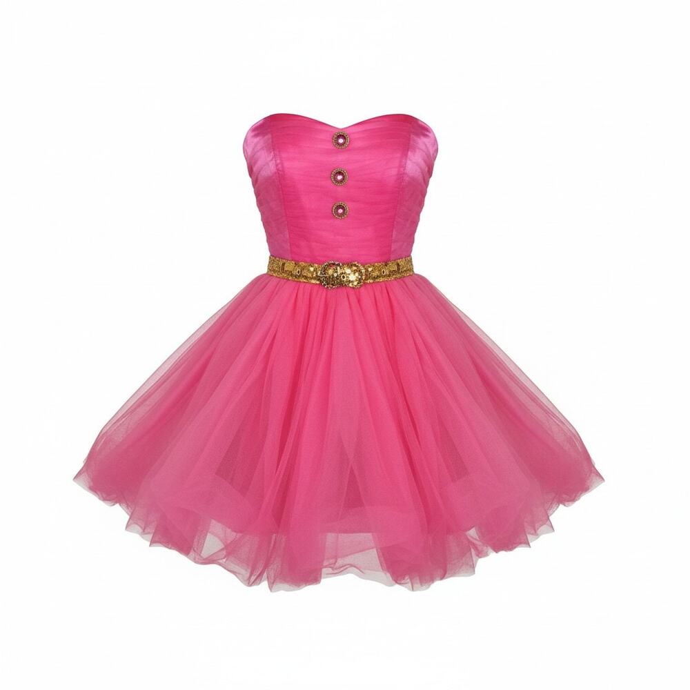 Betsey Johnson EC27760 Dress Size 2 Hot Pink Party Cocktail Mini Prom